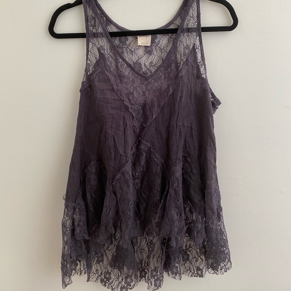 Intimately Free People Gauzy V Neck Tunic Top